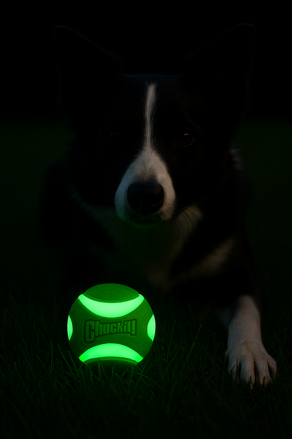 Chuckit Max Glow Ultra Squeekerball Green