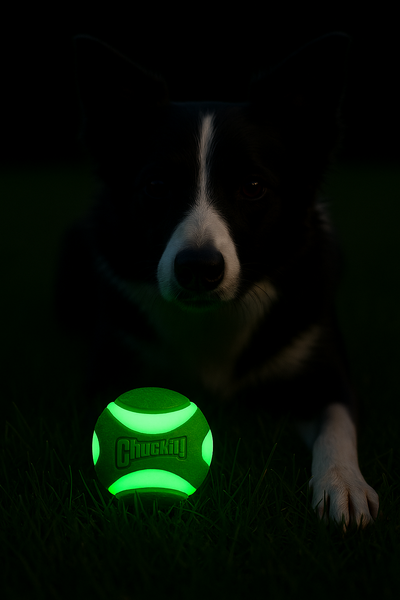 Chuckit Max Glow Ultra Squeekerball Green