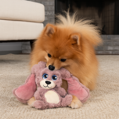 Kong Scrumplez Bunny Plush with Squeak Pink