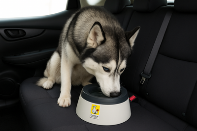 Road Refresher Drinking Bowl for on the Road Gray